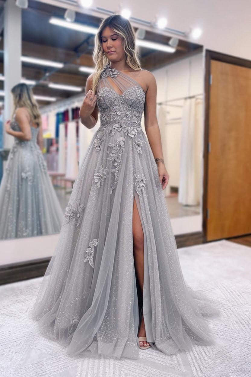 Elegant Black Evening Dress with Sheer Straps Beading and Slit