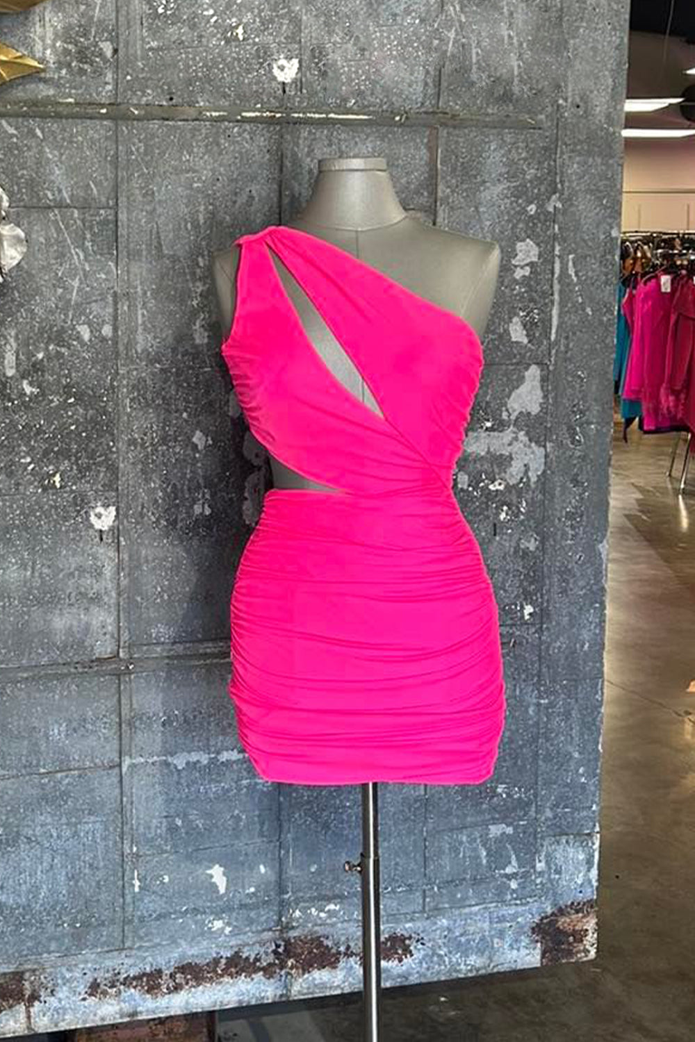 Simple Coral Homecoming Dress Cut Out Tight Short Cocktail Dresses