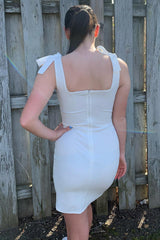 Simple Homecoming Dress Tight Prom Dress with Slit