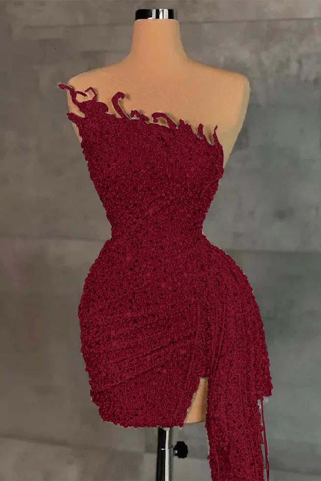 Sleeveless Beading Homecoming Dress Pleated Short Cocktail Dress With Ruffles