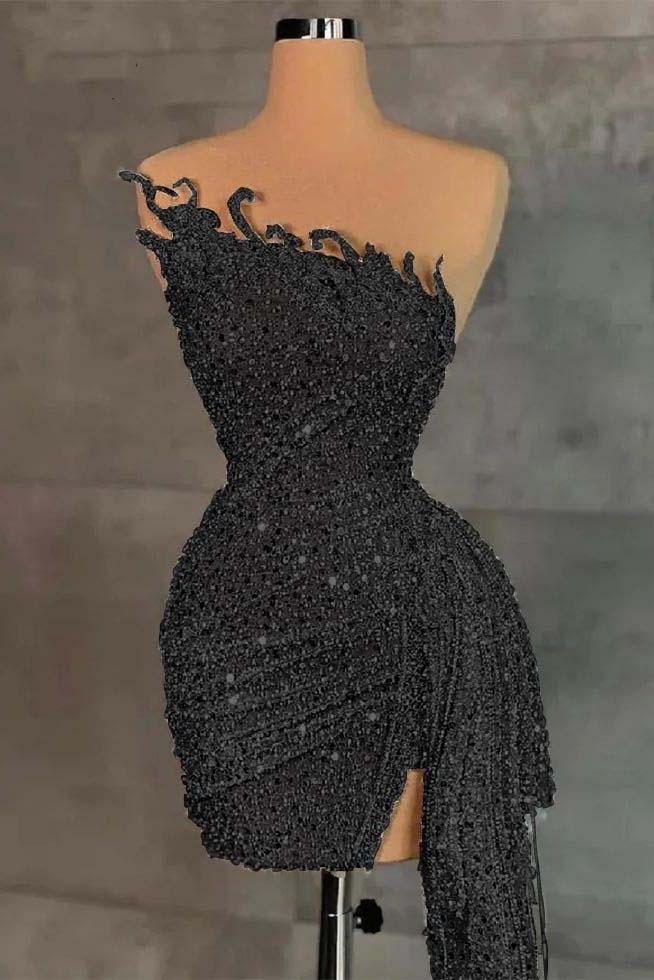 Sleeveless Beading Homecoming Dress Pleated Short Cocktail Dress With Ruffles