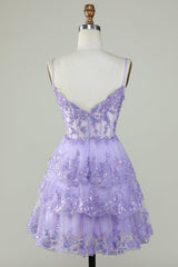 Spaghetti Straps Dark Blue Homecoming Dress Corset Prom Dress