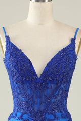 Spaghetti Straps Dark Green Homecoming Dress Corset Tight Short Prom Dress with Beading