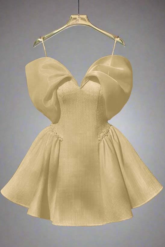 Spaghetti Straps Homecoming Dress Sleeveless Short A Line Cocktail Dress With Sequins