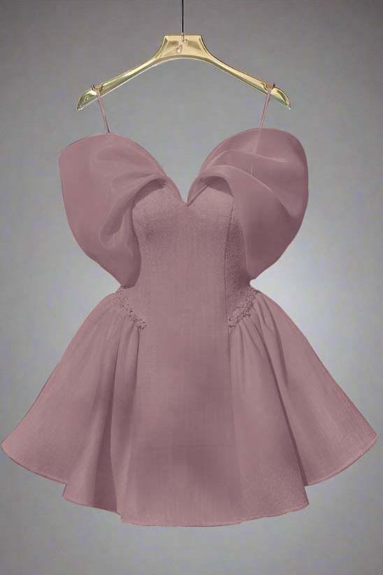 Spaghetti Straps Homecoming Dress Sleeveless Short A Line Cocktail Dress With Sequins