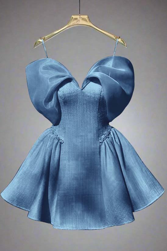 Spaghetti Straps Homecoming Dress Sleeveless Short A Line Cocktail Dress With Sequins