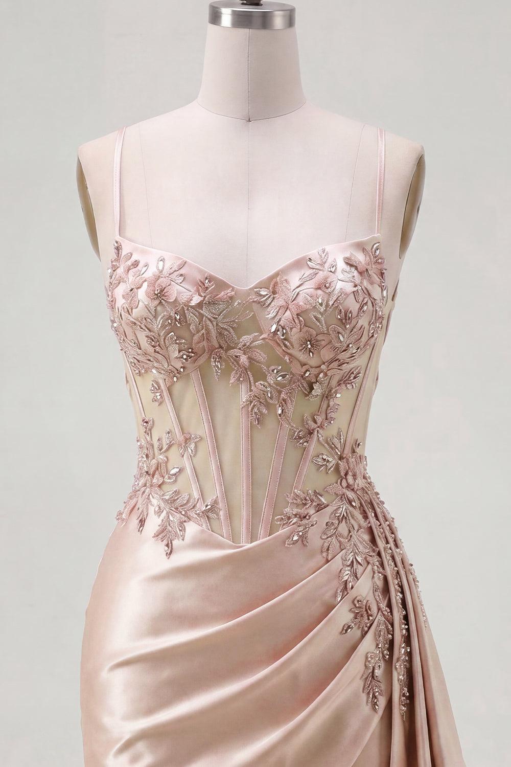 Sparkly Champagne Floral Beaded Corset Tight Short Homecoming Dress with Side Cape