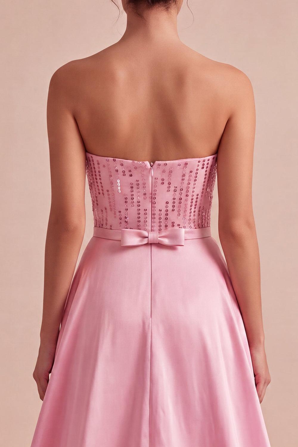 Sparkly Pink Sequin Short Tight Homecoming Dress with Cape