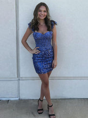 Sparkly Bodycon Short Homecoming Dress With Sequin