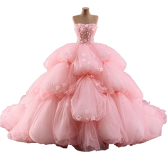 Spring Corset Pink Quinceanera Dress Strapless Ball Gown Sweet 16 Dress
