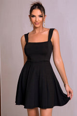 Square Neck Little Black Homecoming Dress