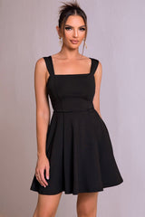 Square Neck Little Black Homecoming Dress