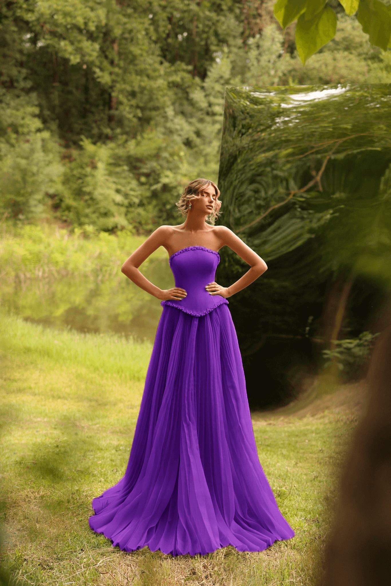 Strapless A Line Formal Dress Beaded Green Corset Prom Dress