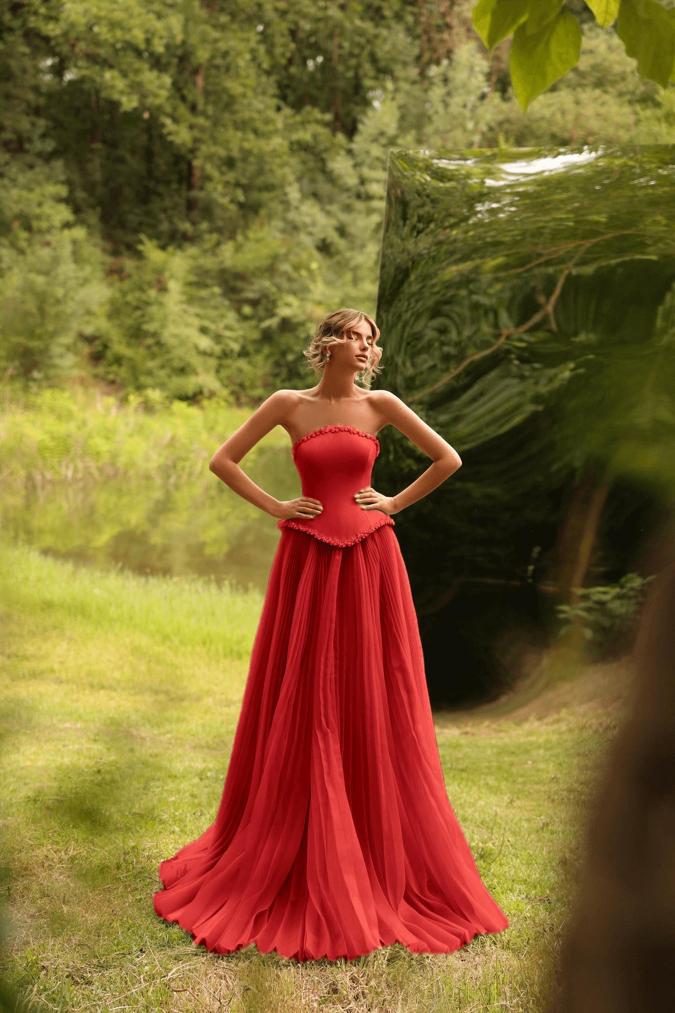 Strapless A Line Formal Dress Beaded Green Corset Prom Dress