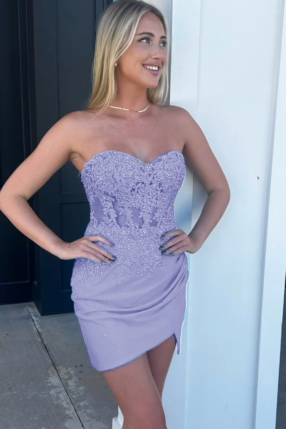 Strapless Corset Red Homecoming Dress Tight Short Prom Dress with Lace