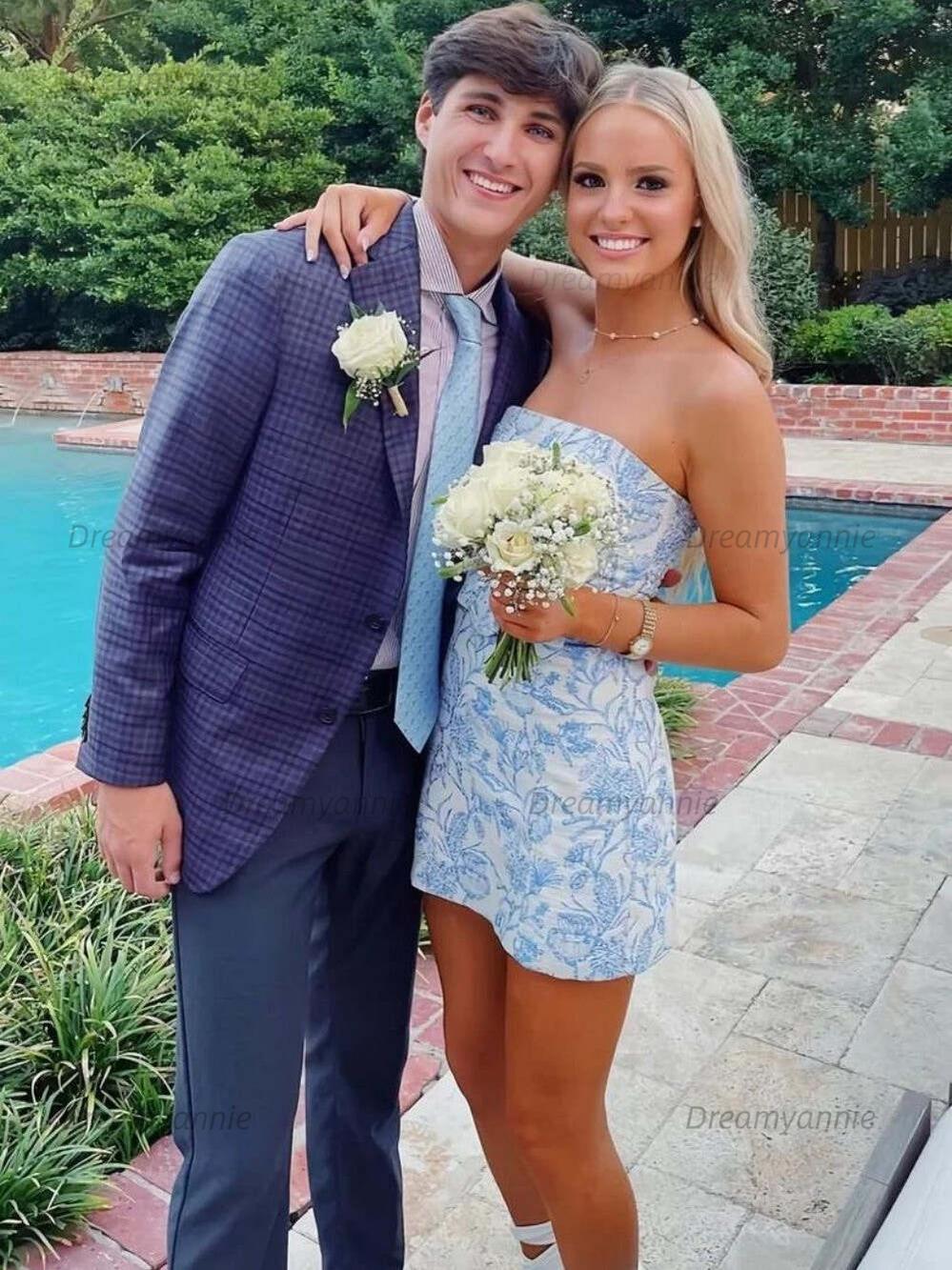 Strapless Short Homecoming Mini Dress