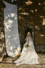 Strapless A Line Wedding Dress Ivory Satin Sleeveless Bridal Gown