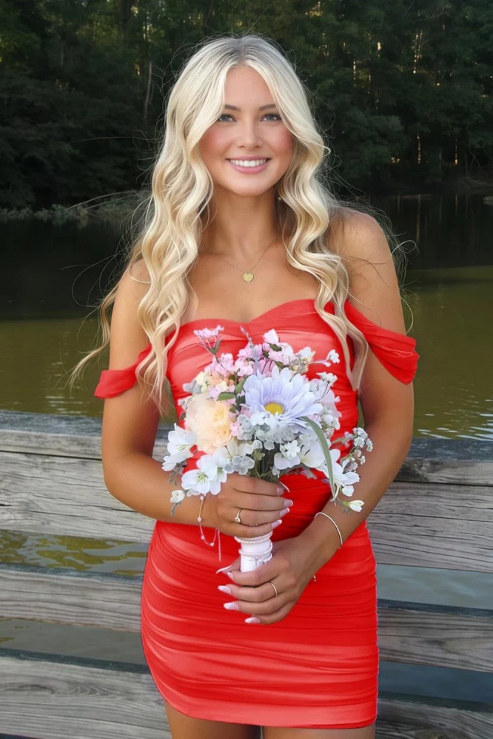 Stylish Sheath Off the Shoulder Pink Short Homecoming Dress with Ruched