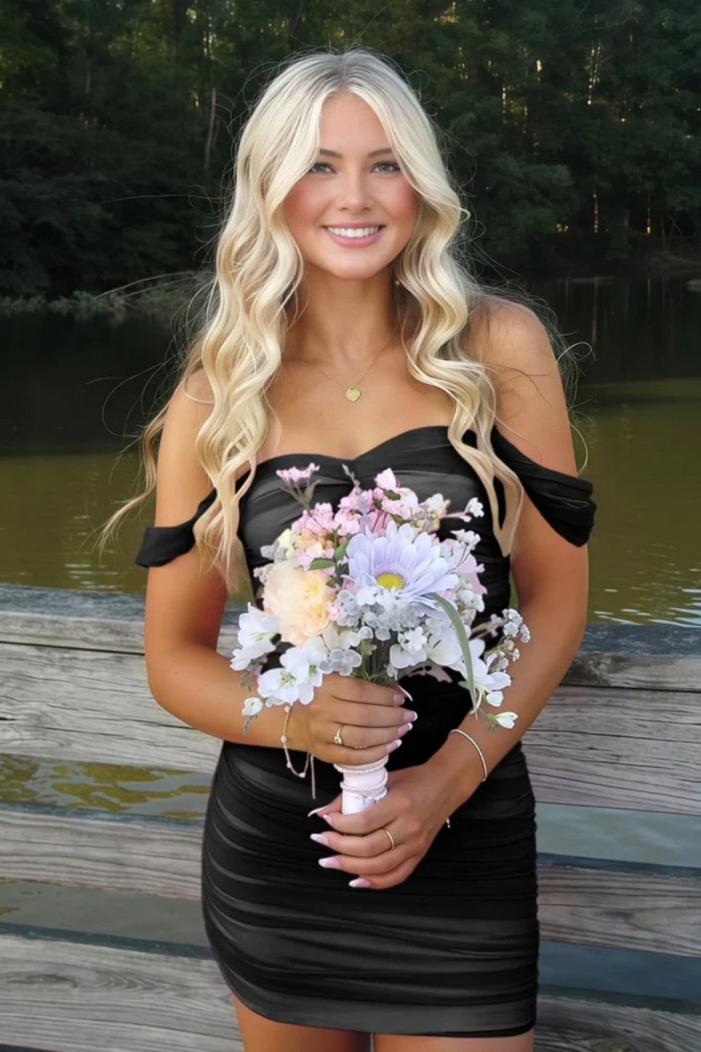 Stylish Sheath Off the Shoulder Pink Short Homecoming Dress with Ruched