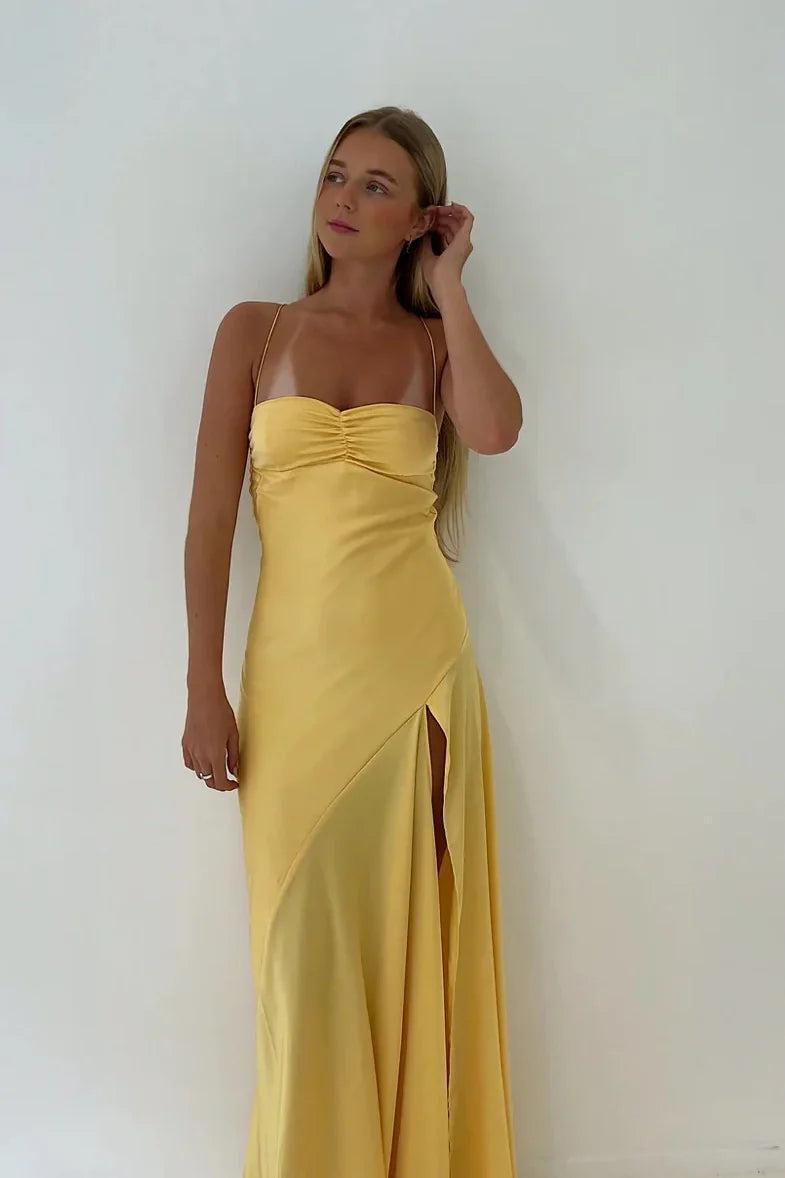 Stylish Sheath Spaghetti Straps Pink Party Dress With Criss Cross Back Formal Evening Gown