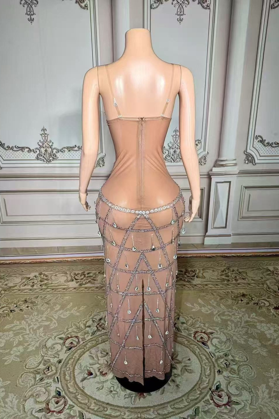 Sweetheart Neck Beaded Prom Dress Sleeveless Mermaid Formal Evening Dress