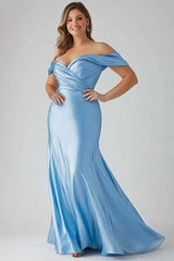 Sweetheart Sky Blue Wedding Guest Dress Sheath Long Plus Size Formal Dress