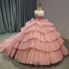 Tiered Spaghetti Straps Quinceanera Dress Ball Gown Sweet 16 Dress