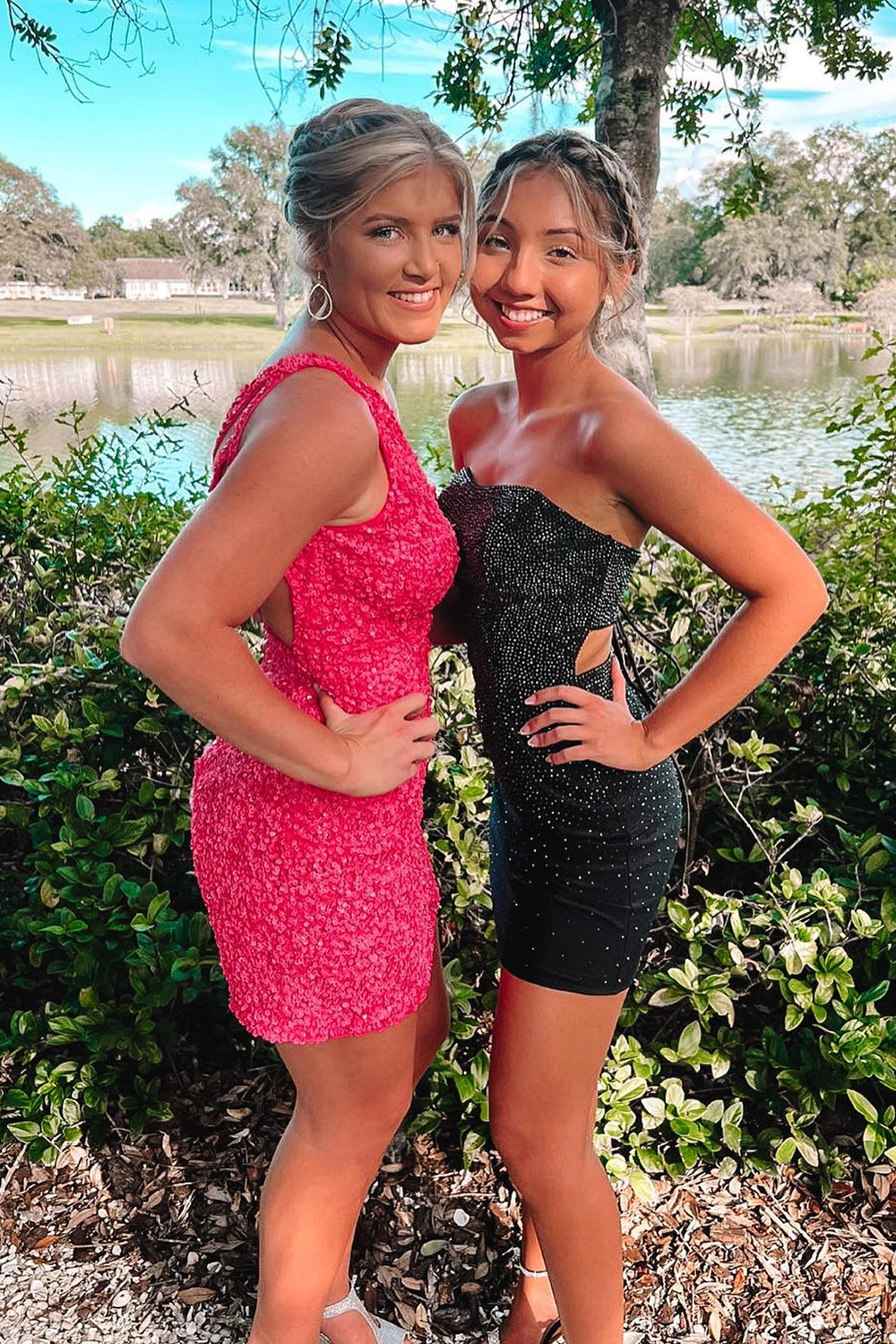 Tight Yellow Homecoming Dress Open Back Sequin Prom Dress