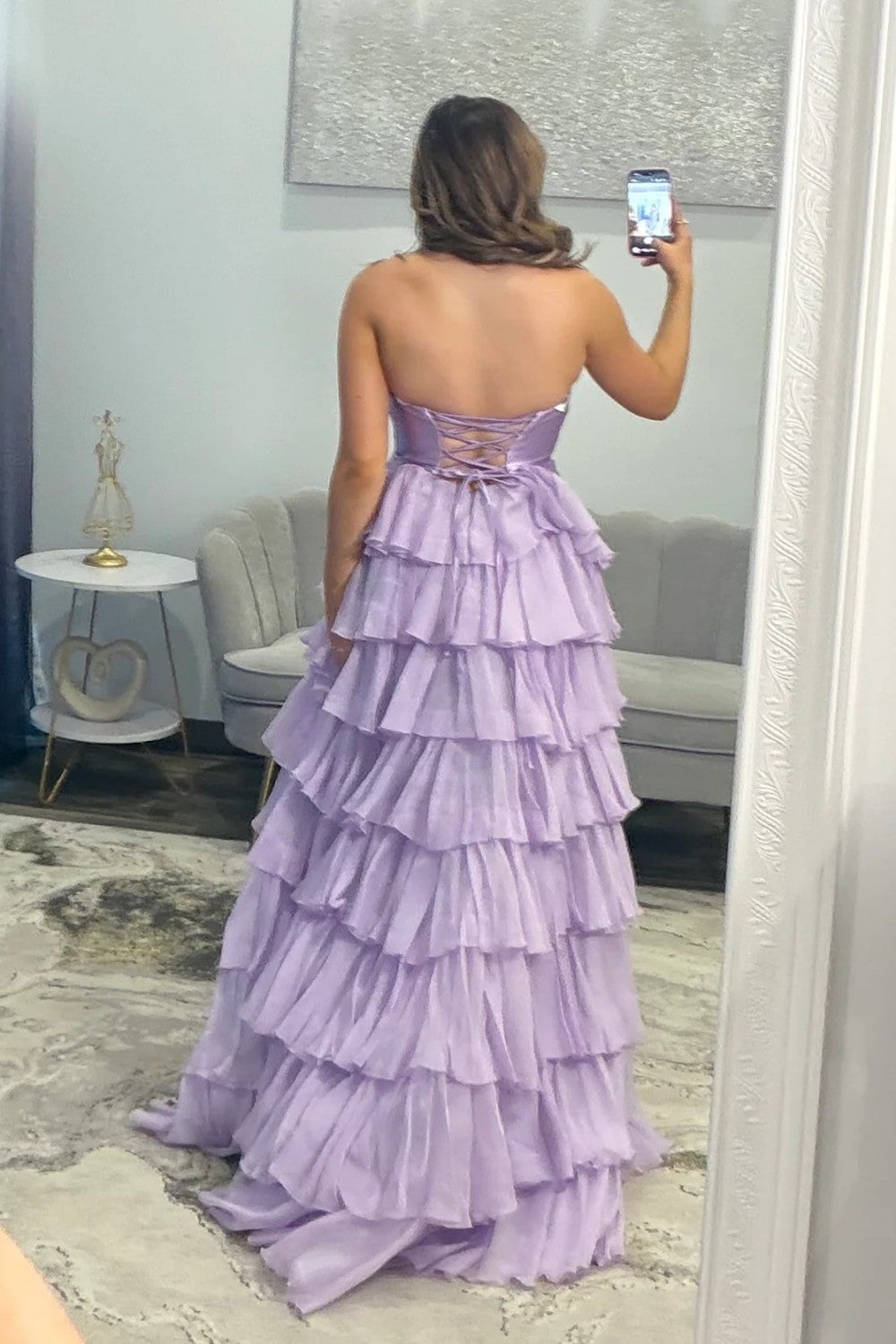 Trendy A Line Sweetheart Hot Pink Long Prom Dress With Ruffles Keyhole Formal Evening Gown