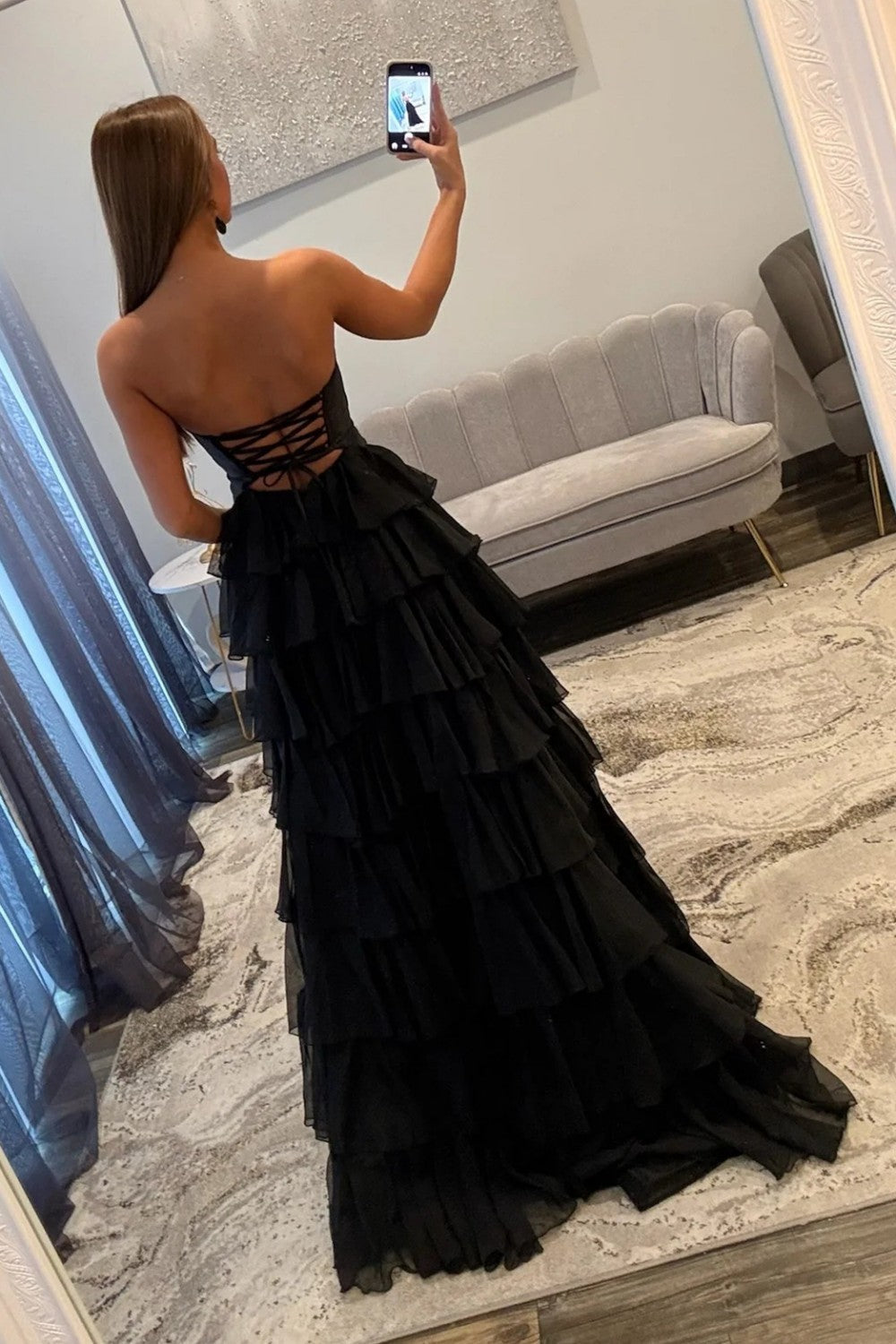 Trendy A Line Sweetheart Hot Pink Long Prom Dress With Ruffles Keyhole Formal Evening Gown