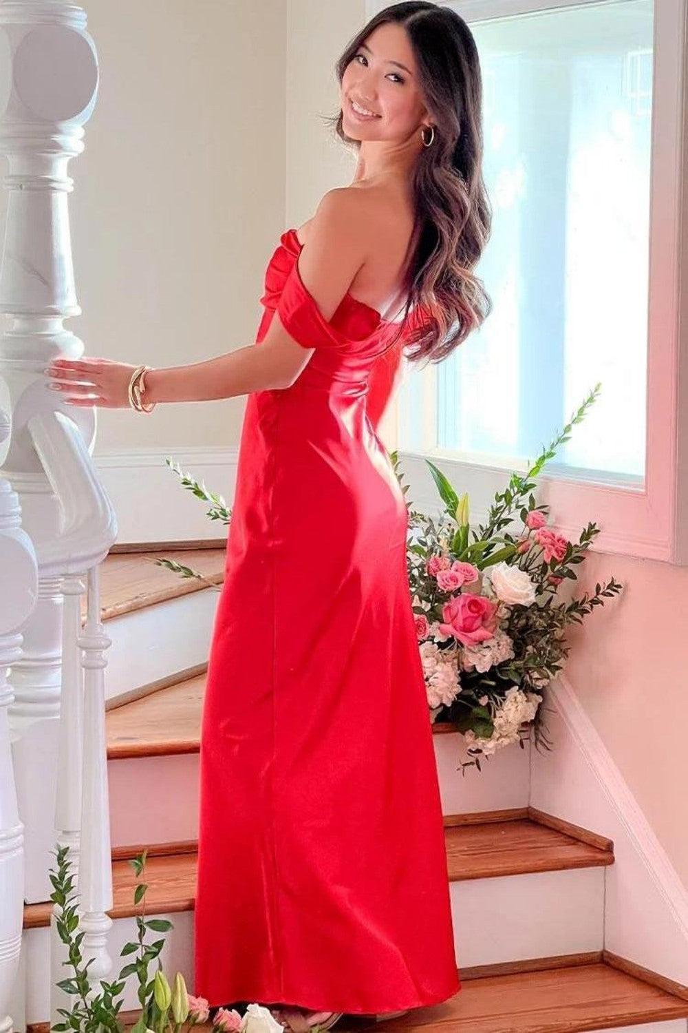 Trendy Sheath Off The Shoulder Lilac Prom Dress With Ruched Formal Evening Gown