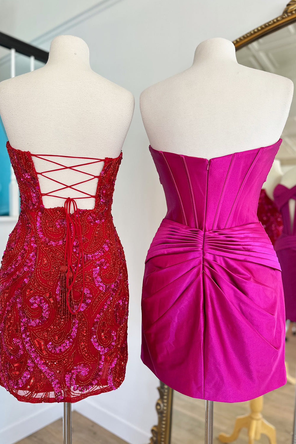 Turquoise Homecoming Dress Corset Keyhole Tight Short Prom Dress with Ruffles
