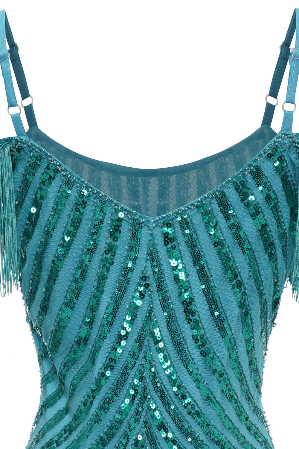 Turquoise Homecoming Dress Tight Sequin Short Cocktail Dresses with Fringes