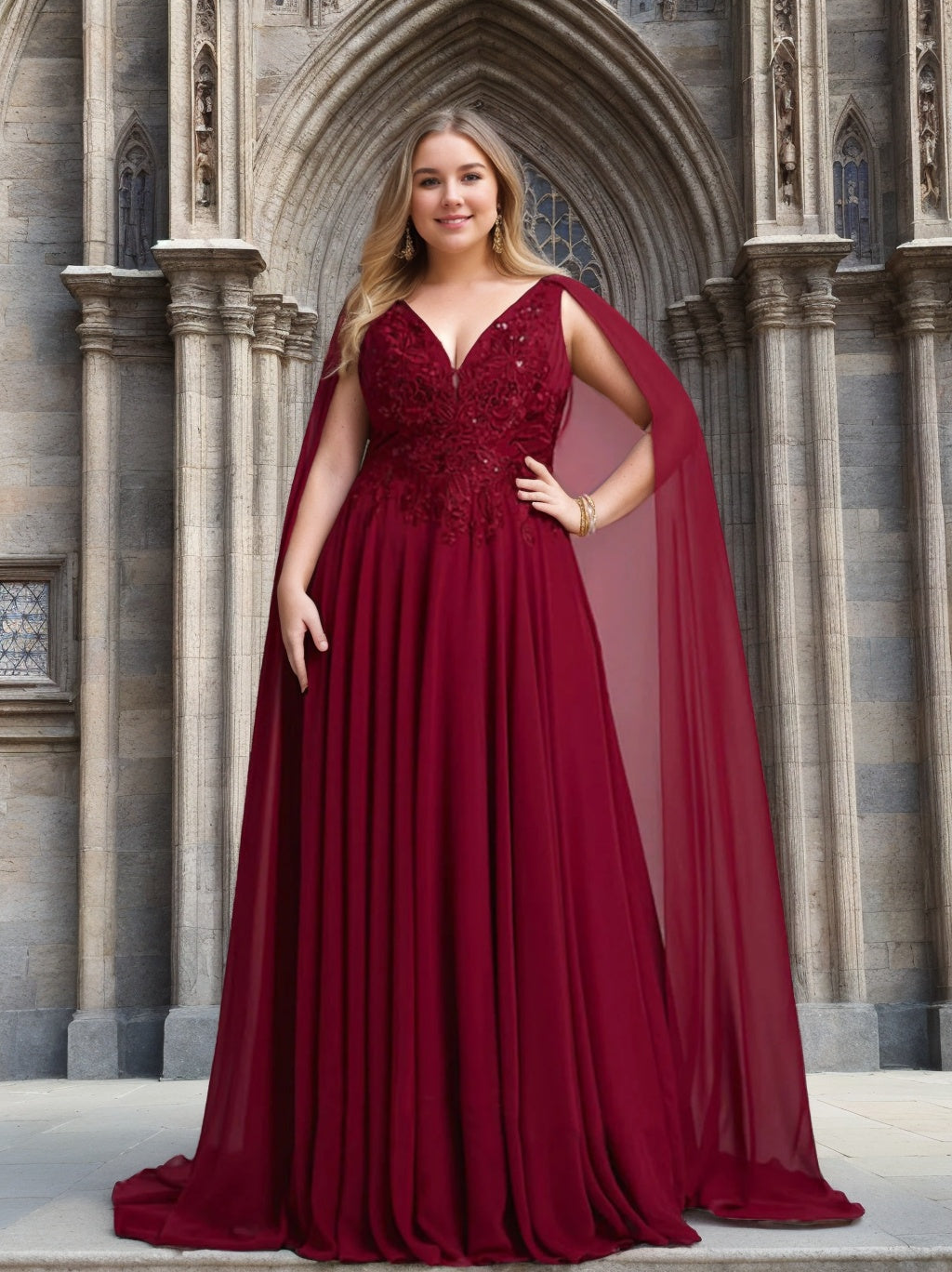 V Neck A Line Mother of the Bride Dresses Featuring Applique