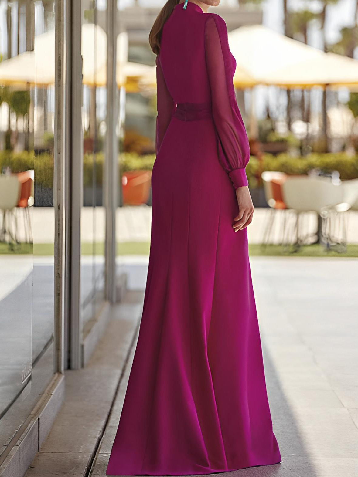 V Neck Belted Sheath Column Dresses for the Mother of the Bride