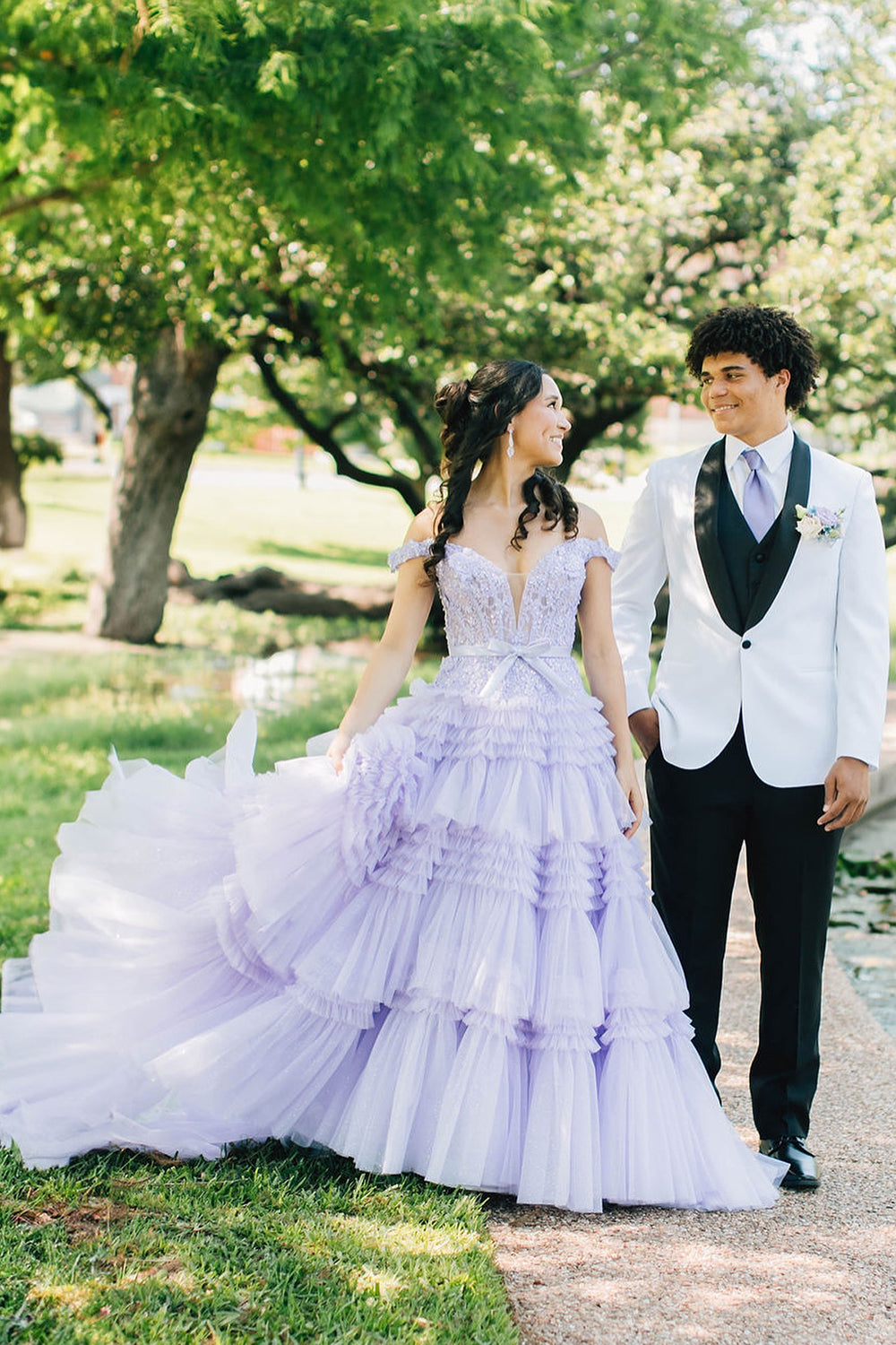 Princess A Line Off the Shoulder Light Pink Long Prom Dress with Ruffles