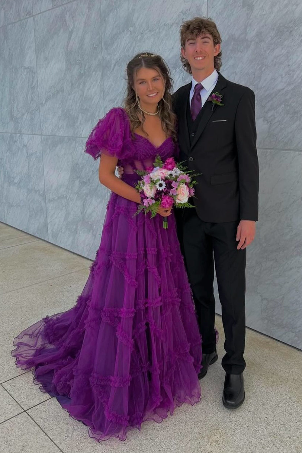 A Line Off the Shoulder Pink Tulle Corset Prom Dress with Bowknot