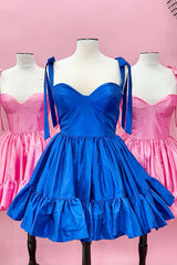 Pink Ruched Corset A-Line Short Homecoming Dress