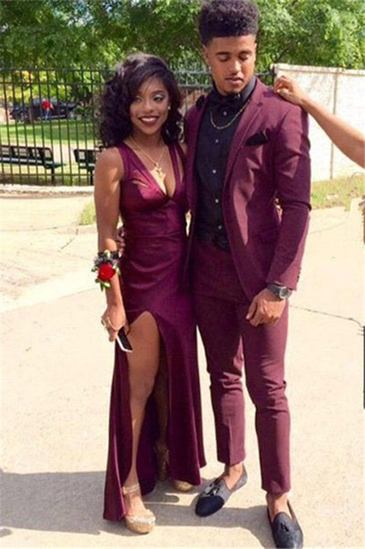 Elegant Notched Lapel Purple 2-Piece Men's Prom Suit