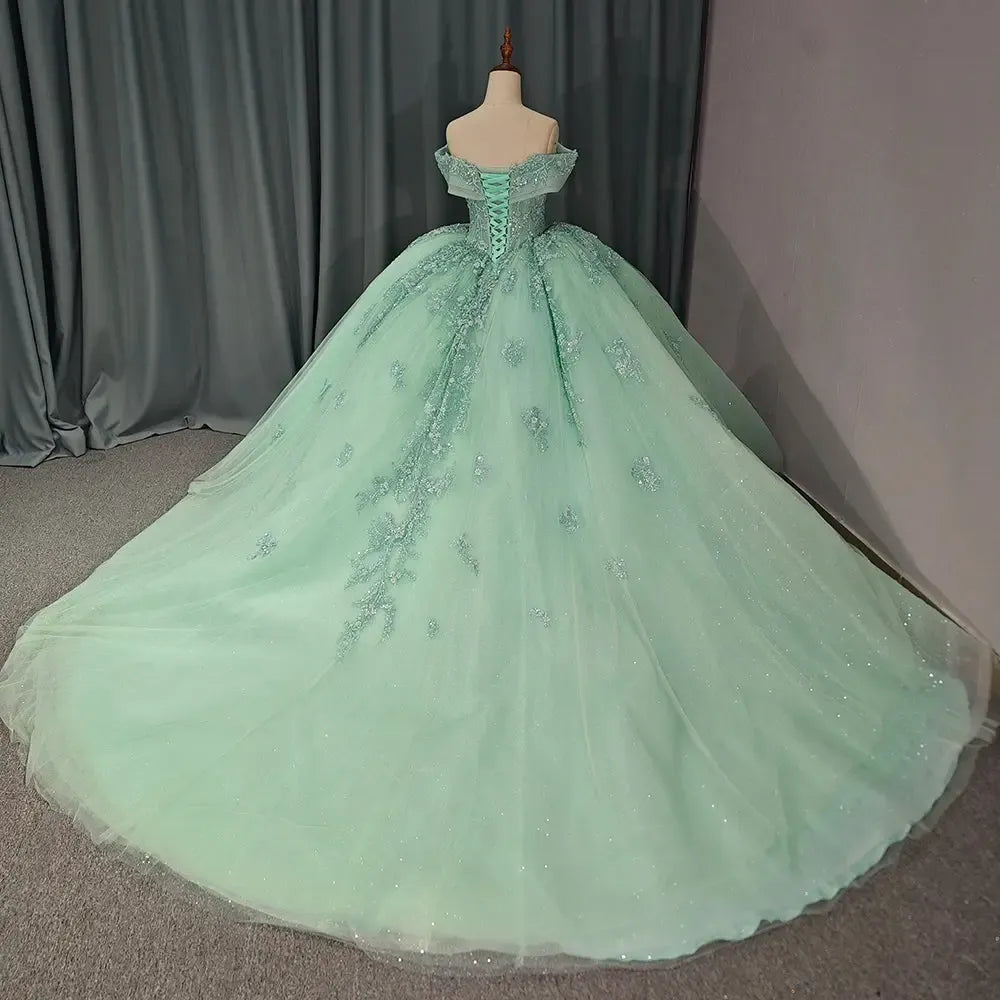 Wedding Dress Quinceanera Dress Ball Gown Lace Applique Beading Sweetheart Sweet 16 Party Dress