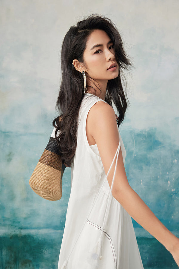 White Lace Sleeveless Boho Maxi Summer Holiday Dress