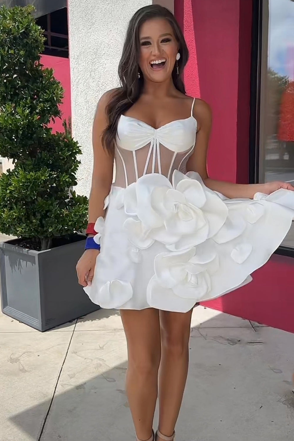 Yellow Homecoming Dress Corset A Line Short Cocktail Dresses With 3D Flowers