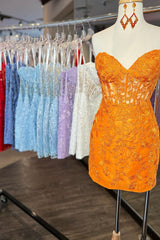 Yellow Homecoming Dress Tight Short Prom Dress with Appliques