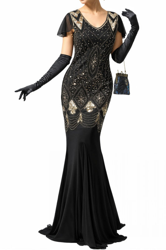 Black 1920s Dress Mermaid Long Flapper Gatsby Dress