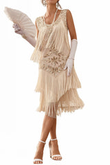 Green Gatsby Dress Sequin Fringe 1920s Dress