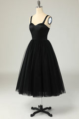 Princess A Line Sweetheart Black Party Dress