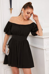 Black Off the Shoulder Cocktail Dress