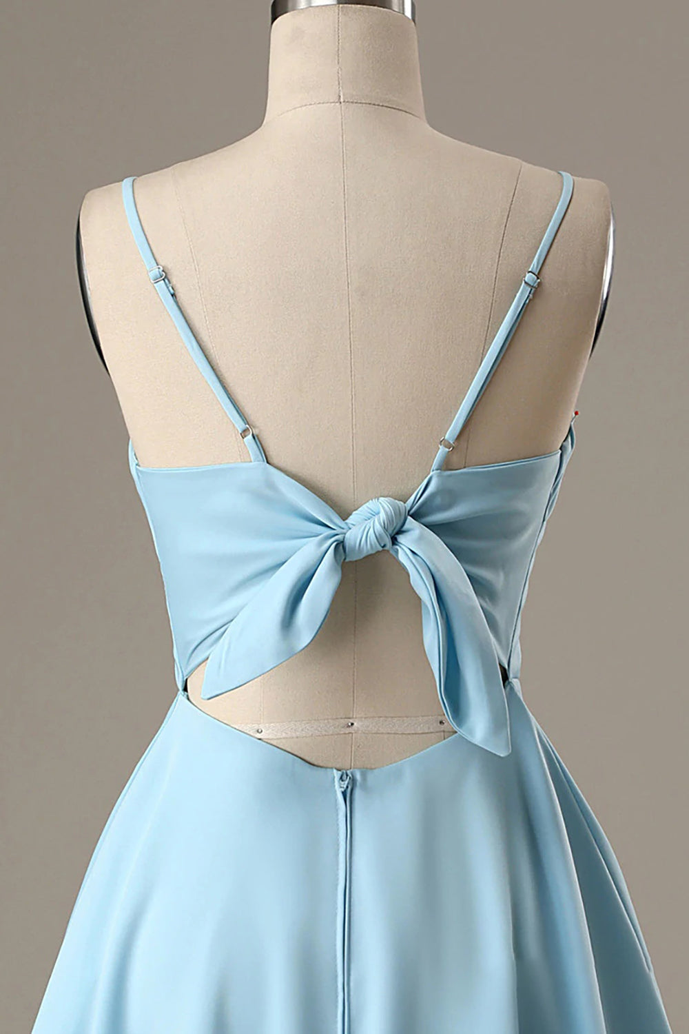 Simple Blue Open Back A Line Homecoming Dress