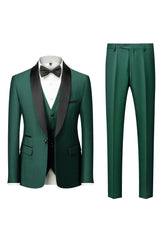 Stylish Black Shawl Lapel 3-Piece Men's Suit