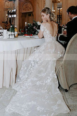 Charming Off The Shoulder Lace Bridal Gown White A Line Wedding Dress